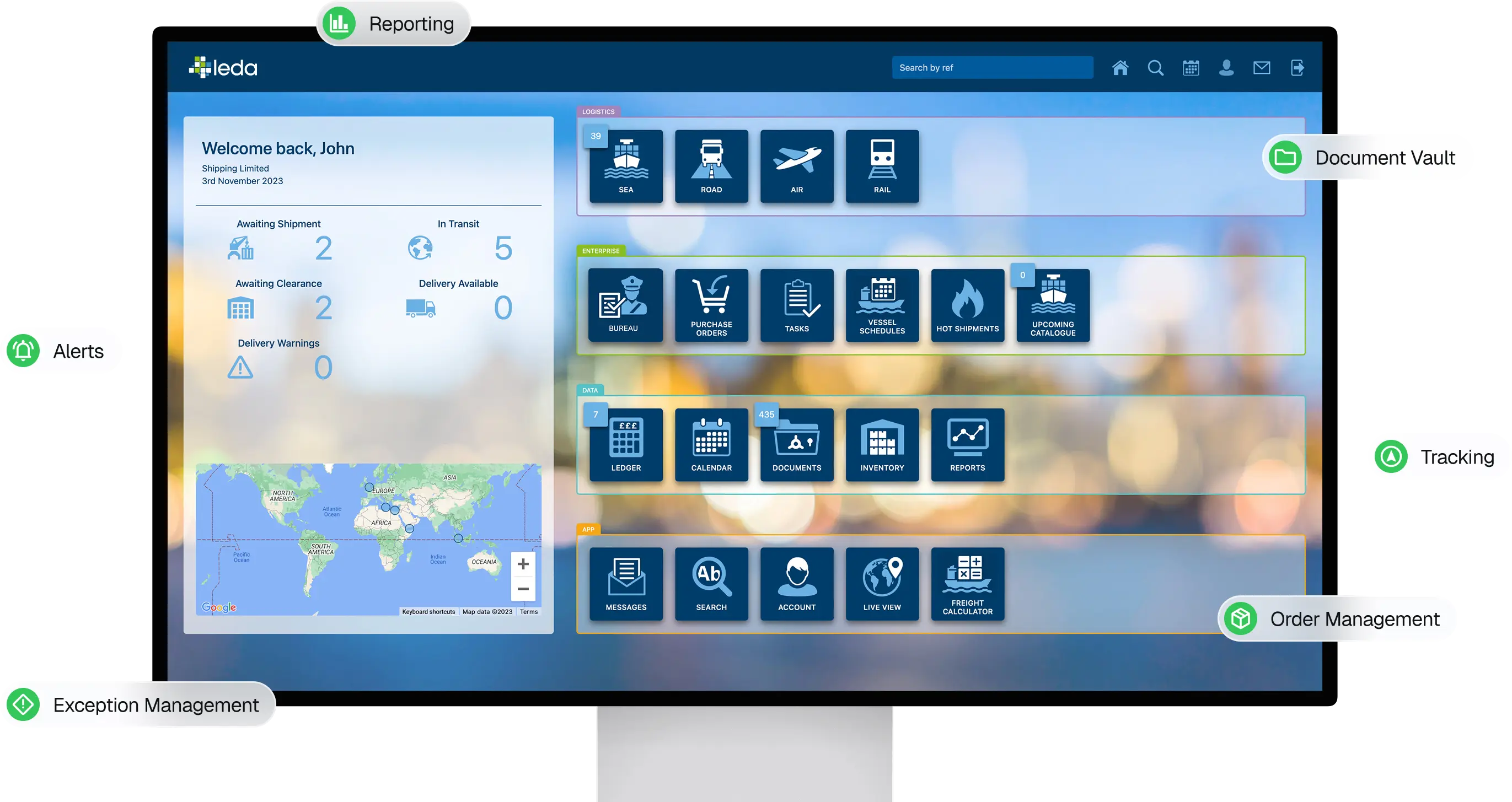 Visualization of shipment tracking